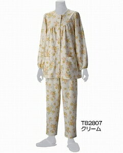 ◎婦人用長袖パジャマ(通年用) M クリーム TB2807 グンゼ