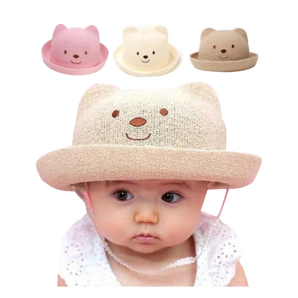 麦わら帽子 赤ちゃん キッズ 最大88％オフ 高級な 子供 肌 優しい 日差し UV対策 耳付き 52cm 50 男女兼用 48 カワイイ くま ベビー用