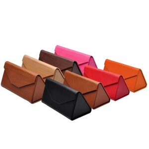 折りたたみ式 めがねケース コンパクト収納 PUレザー マグネット開閉 シンプルデザイン 眼鏡拭き付き