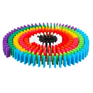 12色 240個 ドミノ倒し 積み木 知育玩具 天然木製 おもちゃ カラフル こども 誕生日 プレゼント 収納袋つき