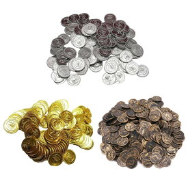 おもちゃのお金　金貨 銀貨 銅貨 コインセット 偽コイン ゲーム用小道具 海賊ゲーム プラスチックのチップ