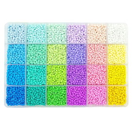 ビーズ 手芸 アクセサリー ガラスビーズ 丸 3mm 24色 12000個 DIY 糸通しビーズ 手作りアクササリー