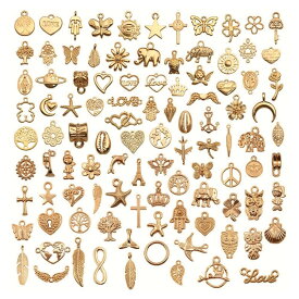 チャーム パーツ ペンダントトップ アクセサリーパーツ 100個入り KCゴールド DIY 手作りアクセサリー