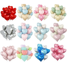 アルミ風船セット ハート形 バルーン 45cm イベント 誕生日 結婚式 パーティー デコレーション リボン ストロー 貼り付け用シール付き