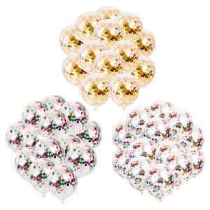 風船 紙吹雪入り バルーン 20個 半透明 キラキラ入り ラテックスバルーン
