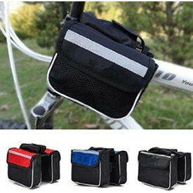 自転車 サイクリングバッグ フロントチューブ メッシュポケット付き 小型カメラ スマートフォン 入れに