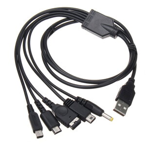 5in1 USB �[�d�P�[�u�� �j���e���h�[ New 3DS(XL/LL), 3DS(XL/LL), 2DS, DSi(XL/LL), GBA SP, Wii U,PSP 1000/2000/3000 �Ή� ����1.2m
