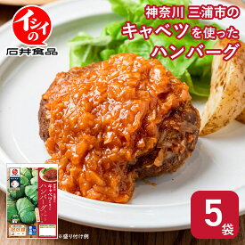【冷蔵】【公式】石井食品 ハンバーグ 神奈川三浦市のキャベツを使ったハンバーグ トマトソース 5袋｜ レトルト キャベツ トマトソース 惣菜 ギフト 三浦野菜 贈答 在宅 時短 電子 冷蔵 無添加調理 イシイ食品