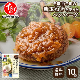 【送料無料｜冷蔵】【公式】石井食品 千葉白子町の新玉ねぎを使ったハンバーグ 10袋｜ イシイ 千葉 白子町 旬の味 玉ねぎ 新玉ねぎ ハンバーグ 白子玉ねぎ 冷蔵保存 無添加調理 石井食品 イシイ食品