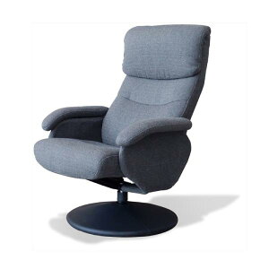 リクライニングチェア オットマン付き 一人用 パーソナルチェア ファブリック 布地 北欧 おしゃれ シミル チェア グレー ガルト