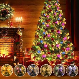 【4/21限定！抽選で100％ポイント還元 】クリスマス 装飾 LEDライト リボンライト 電池式 2メートル 20灯 ロマンチック プレゼント DIYライト ラッピング クリスマス 新年 パーティー 結婚式 室内 ガーデン シルバー ゴールド