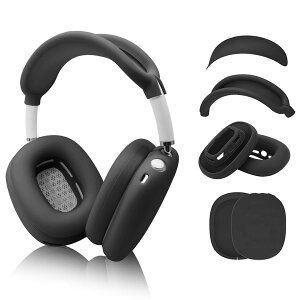 Adhiper Airpods Max �V���R���ی�P�[�X 4 �_�Z�b�g �A�b�v�O���[�h�A�\�t�g TPU �����ی�P�[�X�A���h�~�AMax �C���z���ɍœK (�u���b�N)