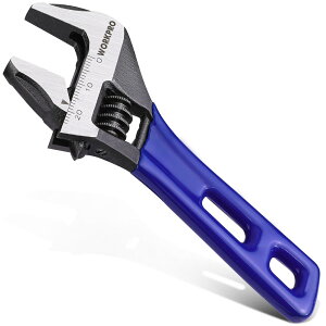 WORKPRO モンキーレンチ 【最大開口24mm 目盛付】ミニサイズ 全長118mm アジャスタブルレンチ 水栓レンチ シートタイプ 開口調整可能 水道管 水栓 配管 自動車 オートバイ修理 パイプ 給水装置