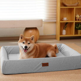 EMME 贅沢な犬 ベッド 防水全週ウレタンペットクッション掃除しやすい ペットソファー ペットベッド 洗える 中綿無し 高反発 高齢犬 子犬 猫 多頭飼い 取り外せるカバー 滑り止め オールシーズン ペット用ベッド小型犬 中型犬 67x51x12.5cmグレー Mサイズ