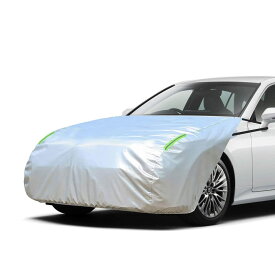 LINFEN ボンネットカバー 裏起毛タイプ 車カバー 厚地でしっかりし フロント 防炎 ボンネット保護カバー 蛍光反射ストリップ付 自動車ボンネットカバー ボディカバー ヘッドライト劣化 鳥フン対策 PT-M (一般車用-PT-Mサイズ)