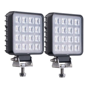 LED �⏕�� ���[�N���C�g �p�^ ���a90mm 16W 1600���[���� 6000K �L�p��Ɠ� �o�b�N�����v �m�C�Y���X�΍��i �o�C�N �g���b�N �g���N�^�[ �D�� �g���[�i�[ �d�@ �ݔ��ɓK�p DC12V 24V���p 2�Z�b�g