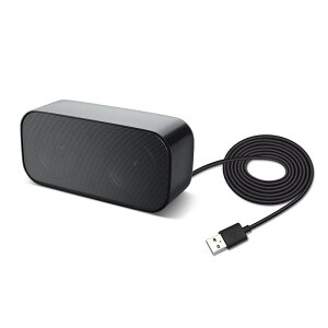 PCスピーカー USB 小型 パソコン 有線 コンピューター ノートパソコン usb接続 なにも設定せず HM05-5010【一つ低音振膜、一つスピーカー】ブラック