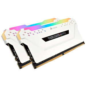 Corsair DDR4-3200MHz �f�X�NPC�p ������ VENGANCE RGB�V���[�Y 32GB 16GB×2�� �z���C�gCMW32GX4M2E3200C16W