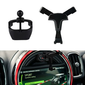 Catland BMW ミニ スマホホルダー 車載ホルダー アクセサリー カスタム 内装 パーツ 携帯ホルダー MINI F54 F55 F56 F57 F60 専用設計 ホルダー ハザードボタンに装着 片手操作 360度回転 重力固定式 落下防止 ブラック