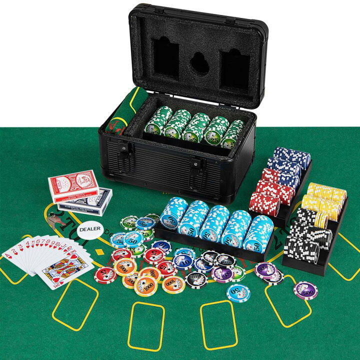 楽天市場】COSTWAY ポーカーセット 数字入り 600枚チップ ポーカー 