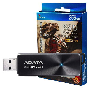 ADATA SSD �p�t�H�[�}���X 256GB �n�C�X�s�[�h USB �t���b�V���h���C�u UE700 Pro �ő�Ǎ����x�F360MB/�b PS4 ����m�F�� �u���b�N AUE700PRO256GSSDP