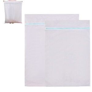 PRETOLE 洗濯ネット 大型ランドリーネットバッグ 布団用 特大 (60x80cm 90cmx100cm 2枚入り) 角型 細かい網目 メッシュ 丈夫 耐久性 型崩れ防止 絡み防止 衣類損傷防止 家庭用 旅行収納 カーテン 羽毛