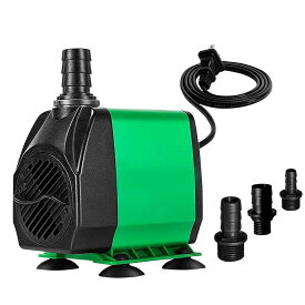水中ポンプ 24W 吐出量3000L/H 調整可能 最大揚程3M 2M 電源コード付き 静音設計 IPX8防水仕様 循環ポンプ 給水・排水ポンプ 水族館給水 水槽水循環