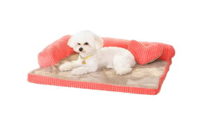 Mofech ペット ベッド 洗える ソファー モコモコ クッション スクエア 安眠 ベッド 犬 猫 寝台 四季通用 マット ぐっすり眠る 休憩所 かわいい 寝床 ピンク S