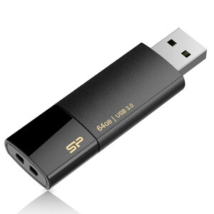 Silicon Power 64GB Blaze B05 USB 3.1 Gen1�C���^�[�t�F�[�X �ő�150Mb/s�A�i�[���f�U�C���A�u���b�N�B