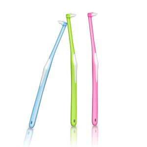 ワンタフトブラシ やわらかめ 部分磨き 超極細い 歯ブラシ 奥歯用 矯正用 歯間ブラシ 入りやすい ブラシ 小さいヘッド 奥歯ブラシ 歯間清掃 個包装 3本入 (ブルー/グリーン/ピンク)