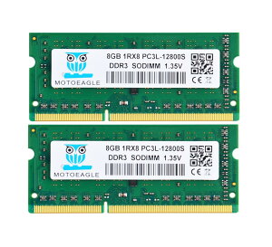 Motoeagle m[gPCp 1RX8 DDR3L 1600 MHz 16GB Kit PC3L-12800 8GB×2g SO-DIMM d 1.35V/1.5V 204Pin CL11 Non-ECC Mac Ή