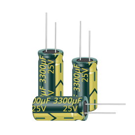 PENGLIN 5個 電解コンデンサ アルミ電解コンデンサ 25V 3300UF 105℃ 13X25mm 高周波 低抵抗 長寿命（25V 3300μF）
