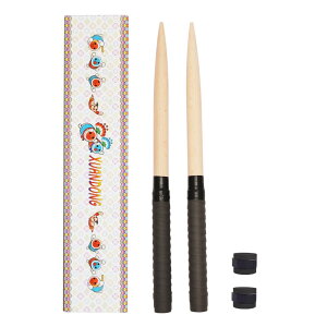 XUANDONG マイバチ 太鼓バチ 交換用グリップ 木製 硬材 テーパー加工 2本セット 380ミリ-25ミリ ロール用 アーケードで大活躍 予備グリップテープ2個付き 5色選べる