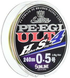 サンライン(SUNLINE) PEライン ソルティメイト PEエギ ULT HS4 240m 0.5号 3.9kg 4本 ホワイト・ピンク・ライトグリーン