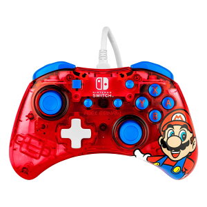 Rock Candy Wired Gaming Switch Pro Controller - Mario - Red - Official License Nintendo - OLED/Lite Compatible, Compact, Durable Travel Controller - See Through - Holiday �� Birthday Gifts for kids