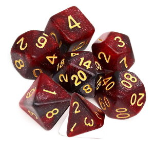 Yourandoll 7 ʑ̂̃_CX TCR 16mm D20 D12 D10 D8 D6 D4 Dungeons and Dragons ADNDA TRPGA MTGȂǃe[uQ[p (bh ubN )
