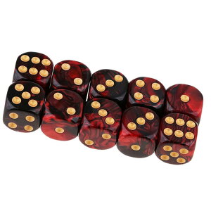 Yourandoll 10 ʑ̃_CX D6TCR 6ʃ_CX16mm Dungeons and Dragons ADNDA TRPGA MTGȂǃe[uQ[p (bh ubN)