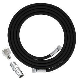 DFsucces エアブラシホース 1.8M ナイロン編組 ジョイント付き 標準 1/8インチ 1/4インチサイズのフィッティング付き 接続用ホース エアブラシ エア コンプレッサー接続用 (ブラック*1.8m)