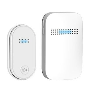 AOYIKO ワイヤレスチャイム 自動発電 玄関チャイム 電池不要 防水防塵 工事不要 38曲 4段階音量調節 100db 光でお知らせ メモリー機能 ドアベル 介護/飲食店/玄関 150M範囲 二階も聞こえる 来客対