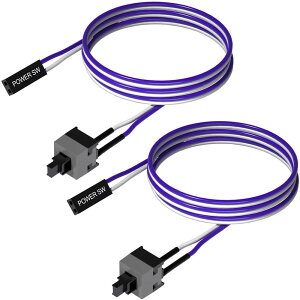 PC電源ボタンケーブル 電源マザーボードケーブル 2本セット RESETSWマザーボードケーブル コンピューター用 再起動スイッチ電源 リセットスイッチ 互換性 取り付け簡単 DIY用 自作PC 長さ50cm 電