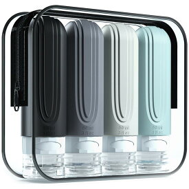 【客室乗務員推薦】トラベルボトル 2024年新型 トラベルセット 一目でわかる 特殊な三重フタ構造 詰め替えボトル 携帯便利 旅行用 用 シャンプーボトル 収納ポーチ付 ブラシ 4本セット Mrsdry