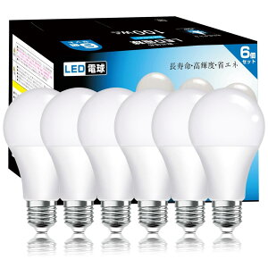 LEDd E26 100W` F 6500K 12.3W 1710lm Px Lz^Cv F ȃGl `Ή s PSEF؍ς 6 (F, 100W)