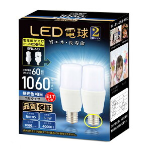 LEDd T`^Cv a17mm (6.8W) d60WE100W` F T`^Cv Ή fMގ{HΉ PSEF 2Zbg (F)