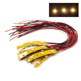 ジオラマ電飾に 温白色のLEDフレキシブルストリップライト 50mm テープLED 10本入り 配線付き 12V DD03WM-10JP