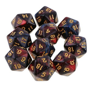 Yourandoll 10 ʑ̃_CX D20TCR 20ʃ_CX Dungeons and Dragons ADNDA TRPGA MTG TCRȂǃe[uQ[p (bh u[)