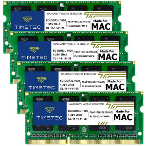Timetec Hynix IC 32GB Lbg (4x8GB) Apple DDR3L 1600MHz PC3L-12800 iMac (Mid 2011, Late 2012, Late 2013, Late 2014 Retina 5K, Mid 2015 Retina 5K) SODIMM AbvO[h | MAX RAM AbvO[h