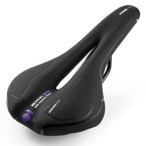 Wpunwen 自転車サドル 自転車用シート ロードバイク 超肉厚 低反発 衝撃吸収 防水 通気性 穴開き マウンテンバイク クロスバイク用 防水 男性女性ソフトサドル (パープル)