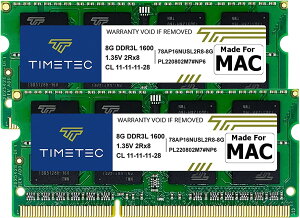Timetec 16GB KIT(2x8GB) Apple DDR3L 1600MHz ΉAEarly/Mid/Late Mac Book Pro(2011-2012)AiMac(2011-2015)AMac Mini(2011-2012) MAC SODIMM RAM