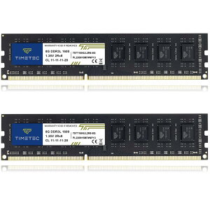Timetec 16GB KIT(2x8GB) ^CebN fXNPCp DDR3L / DDR3 1600MHz (DDR3L-1600) PC3L-12800 / PC3-12800 Non-ECC Unbuffered 1.35V/1.5V CL11 2Rx8 Dual Rank 240 Pin UDIMM
