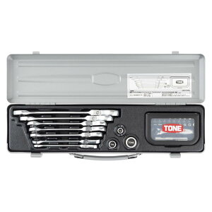 トネ(TONE) 首振クイックラチェットめがねレンチビットラチェットセット RMFQ700BR 差込角6.35mm&9.5mm&12.7mm&ビット差込(1/4”&3/8”&1/2”&ビット差込) シルバー 内容32点